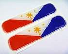 Philippines Flag Domed Decal Emblem Chrome Car Flexible Sticker 5 Set 