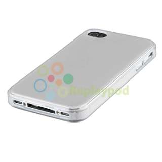   WHITE SILICONE CASE+PRIVACY FILTER for iPhone 4 4S 4G 4GS G  