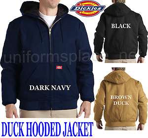 Mens DICKIES Duck Hooded Hoodie Jacket BLACK BROWN Big  