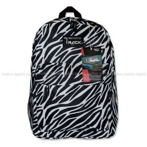  Track Black / white Zebra Backpack School Bag 16.5 