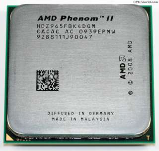 AMD Phenom II X4 965   3.4 GHz Quad Core (HDZ965FBK4DGM) Processor 