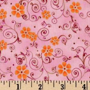  44 Wide Nouveau Riche Fleur Pink Fabric By The Yard 