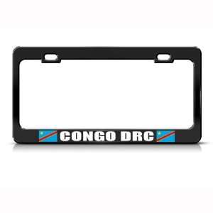 Congo Drc Flag Black Country Metal license plate frame Tag Holder
