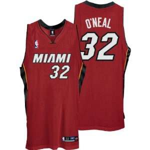  Shaquille ONeal Red Reebok NBA Authentic Miami Heat 