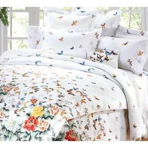  Quilted Mariposas Butterfly Reversible Percale Coverlet 