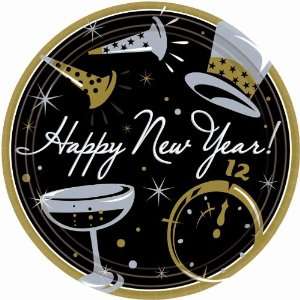   By Amscan New Years Black Tie Affair Dinner Plates 