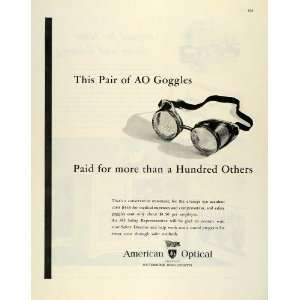  1945 Ad American Optical Logo Southbridge MA AO Goggles 