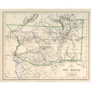    NEW MEXICO (NM) TERRITORY ROGERS/JOHNSTON 1857 MAP