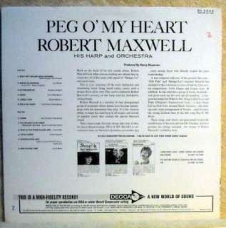 Robert Maxwell Peg O My Heart His Harp & Orch LP  
