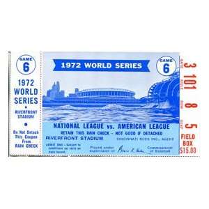  1972 Unsigned World Series Ticket