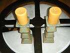 PIER ONE CANDLE HOLDERS 2X PAIR PILLARS CERAMIC GLAZED 11 HOLD 3 