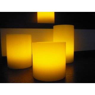 ; LED Candles with Remote Control, Round Pillar Real Wax Candles, 3 