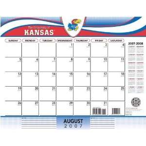 Kansas Jayhawks 2007   2008 22x17 Academic Desk Calendar  
