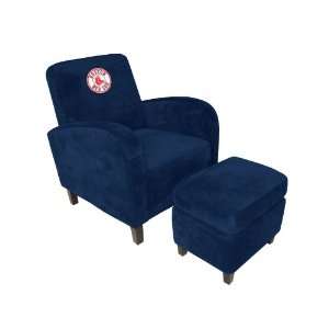Baseline 126523 Sports Logo Den Chair With Ottoman   Boston Red Sox