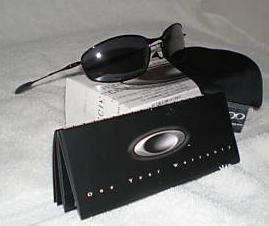 NEW OAKLEY Ti titanium Whisker Sunglasses, Polished Black / Black 