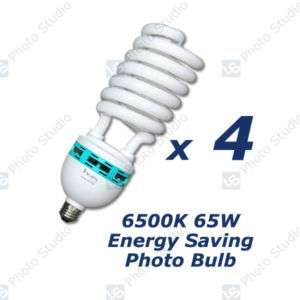 Set of 4, Photo Studio Daylight 6500K 65W Bulb PB65 4P  