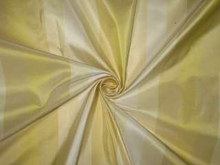 Silk Taffeta Fabric Butter,Cream,Ivory & Gold stripes  