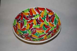   Talavera Salad Bowl Clay Pottery Folk Art Serving Fruit Plate L  