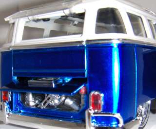 Jada Toy 1 24 Bigtime Kustoms 1962 Volkswagen Bus VW Candy Blue Custom 