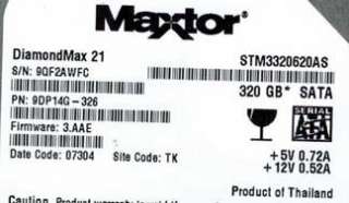 SEAGATE STM3320620AS 320GB F/W 3.AAE MAXTOR P/N 9DP14G 326 
