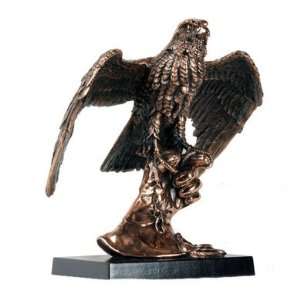 Falcon Copper Finish Statue, 17 inches H (L) 