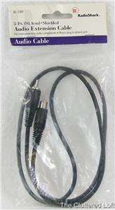 RadioShack 3 Ft Foot Audio Extension Cable Shielded NEW  