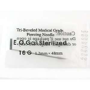  50 Sterilized Body Piercing Needles in 16 Gauge (16g 