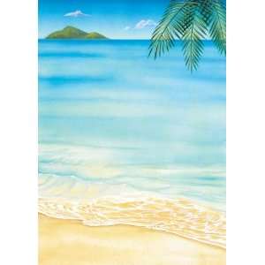   154439 Tropical Flat Card Invitation  Pack of 10 Cards & 10 Envelopes