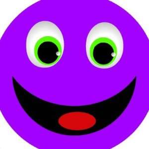  Purple Happy Smiley Face Round Sticker 