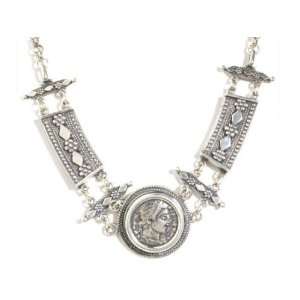  925 silver handmade necklace with casted Roman coin