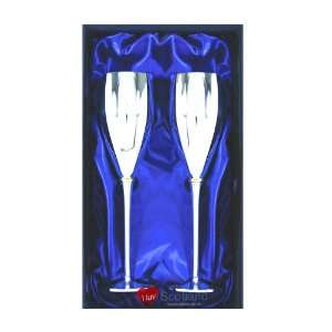  Champagne Flutes Silver Plated Boxed Patio, Lawn & Garden