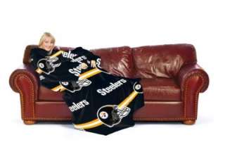 Pittsburgh Steelers Comfy Fleece Throw Blanket, Sleeves  