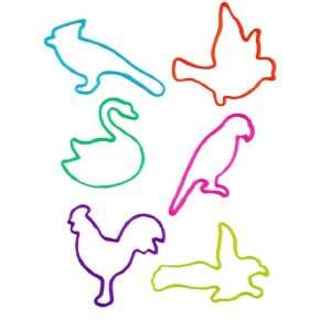  Shaped Rubber Bands   BIRDS (12 Pack) Silly Bandz Toys 