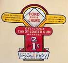 Original Ford Chicle Chew Machine Decal, circa 1950s New Old Stock