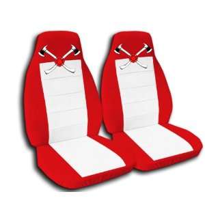 Red and White AXE seat covers. 40/20/40 seats for a 2007 to 2012 Chevy 