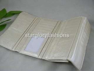 ivory weaved leather bills credit cards purse wallet asf 086135