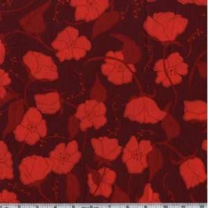  45 Wide Westminster Olive Rose   Little Roses Red Fabric 