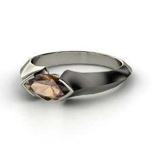    Montespan Ring, Marquise Smoky Quartz Sterling Silver Ring Jewelry