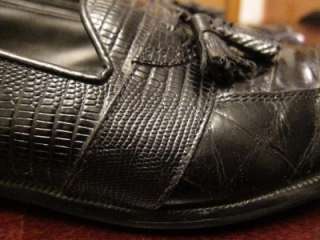   Adams Mens Leather Genuine Snake Skin Loafer Tassel Dress Shoes Sz 10M