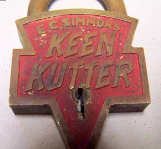 Vintage Brass Keen Kutter Lock, E.C. Simmons, No Key  