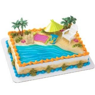  Beach Chair and Umbrella Cake Topper Decorating Kit Toys 
