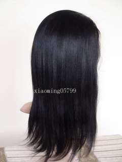 12 #1b YAKI full lace wig human hair Indian remy black  