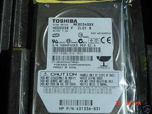 TOSHIBA MK8034GSX HDD2D38 F ZL01 S 80GB Sata hdd 683728135157  
