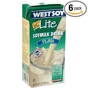 Westsoy Soy Milk Plain Lite, Gluten Free, 32 ounces (Pack of6)  
