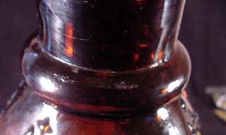 BEAUTIFUL DARK AMBER SIX SIDED CATHEDRAL PICKLE #7  