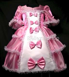 Pink Girl Vintage Victorian Princess Dress SZ 2 3T VDP1  