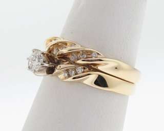   14k Yellow Gold 1/3ct Genuine Diamonds Wedding Ring & Band  