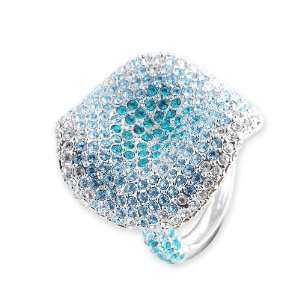  Areia Swarovski Crystal Ring   Light Blue Jewelry