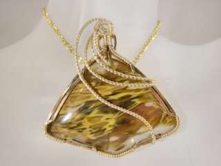 Yellow Gold Geode Agate Pendant  