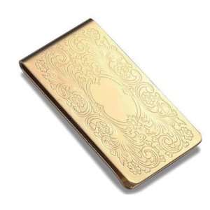  Gold Floral Design Metal Plated Money Clip Everything 